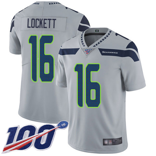 Seattle Seahawks Limited Grey Men Tyler Lockett Alternate Jersey NFL Football #16 100th Season Vapor Untouchable